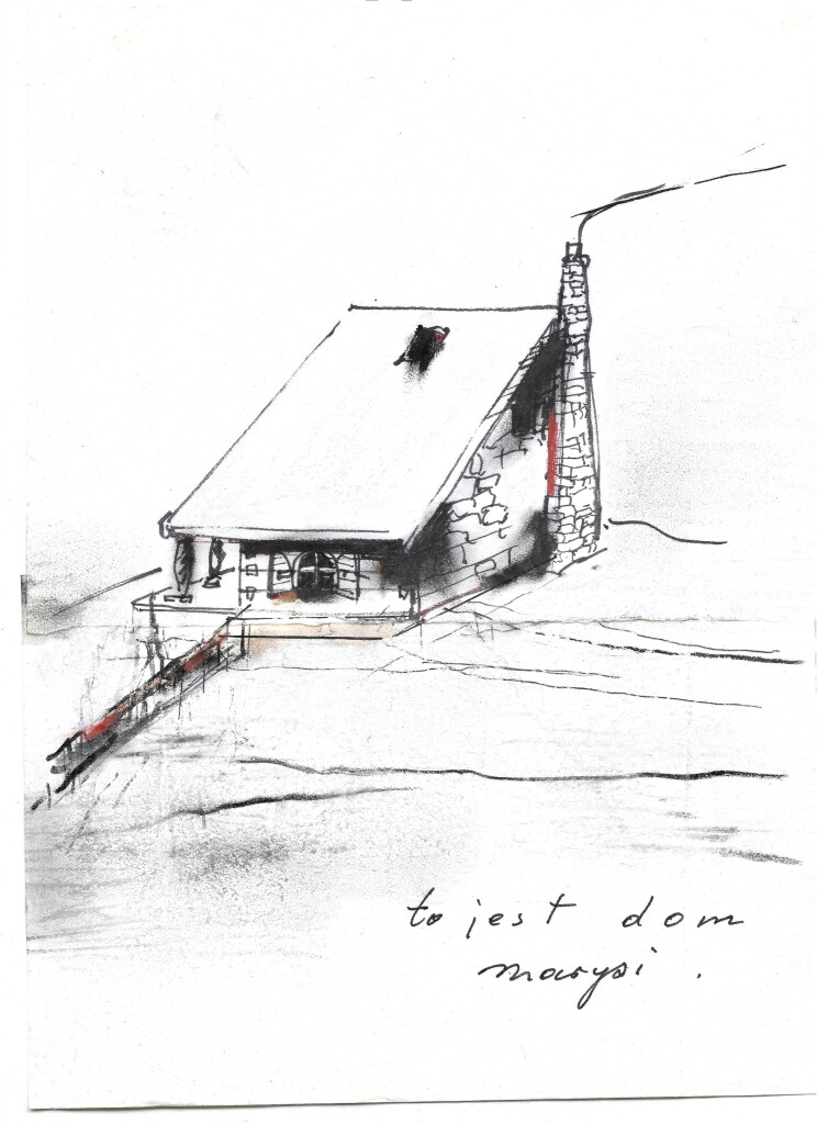 Tadeusz Kantor, To&nbsp;jest dom Marysi, ok 1980, flamaster, pastel na&nbsp;papierze